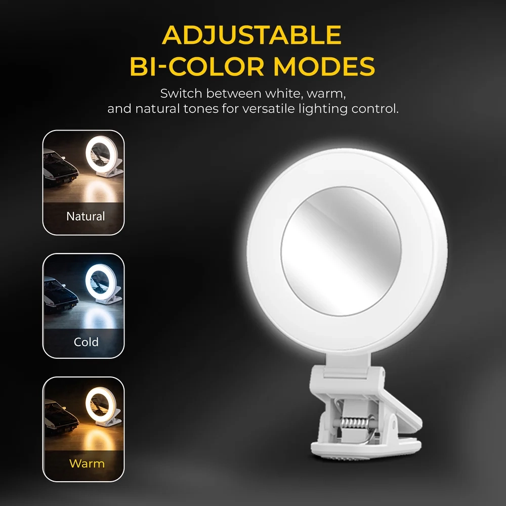 DigiTek Portable Bi-Color LED Video Light With Mirror | Built In Battery (D3 W) view 4